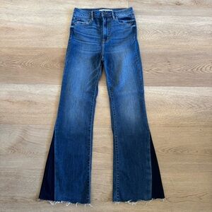 Hidden Flare Jeans 2 Tone High Rise 30 Raw Hem